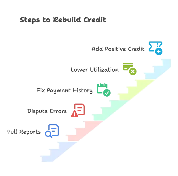 The correct order to fix bad credit